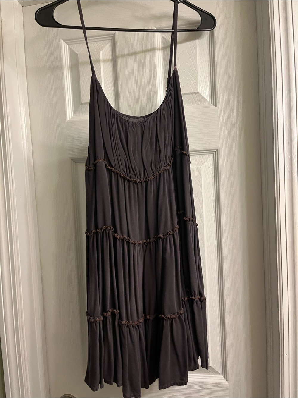Aeropostale Dark Charcoal Tiered Spaghetti Strap Dress